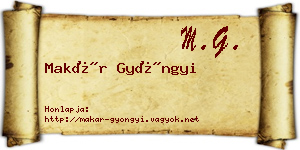 Makár Gyöngyi névjegykártya